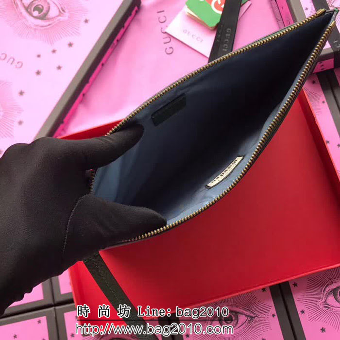 GUCCI古馳 歐洲正品原單 2018最新款 博物館限量版系列 手包貓頭系列 男女通用款 516928 墨綠貓頭全皮 WTG1579
